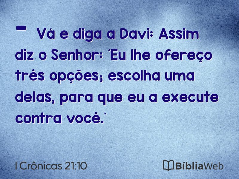 I Crônicas 21:10 em imagem para compartilhar