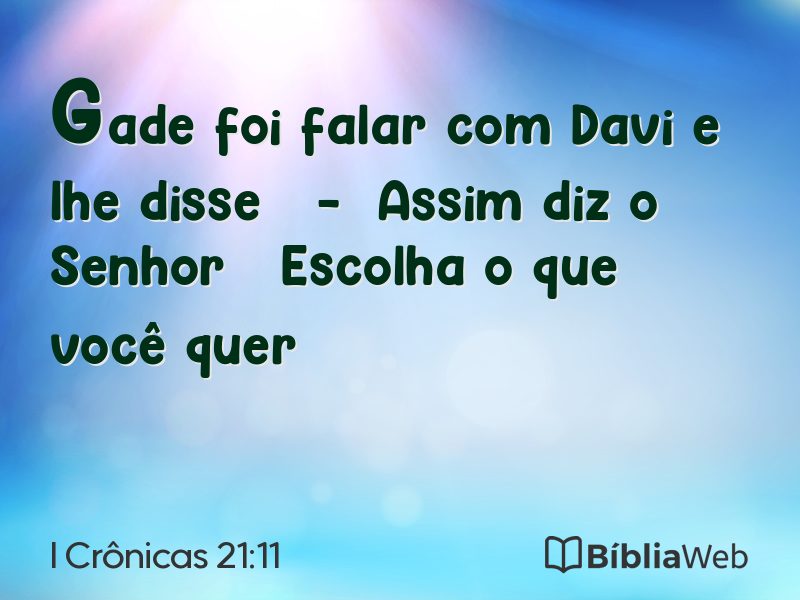 I Crônicas 21:11 em imagem para compartilhar