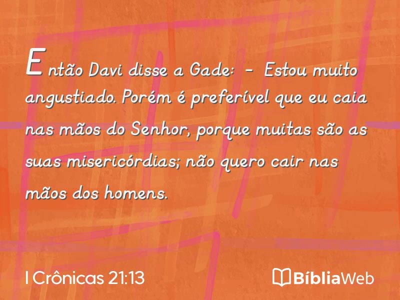 I Crônicas 21:13 em imagem para compartilhar