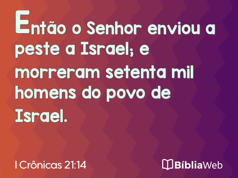I Crônicas 21:14 em imagem para compartilhar