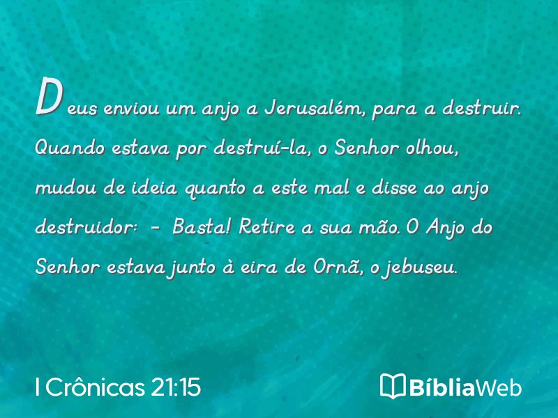 I Crônicas 21:15 em imagem para compartilhar