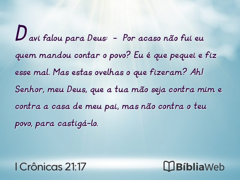 I Crônicas 21:17 em imagem para compartilhar