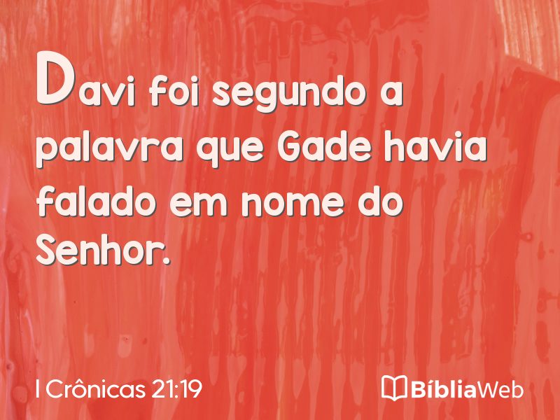 I Crônicas 21:19 em imagem para compartilhar
