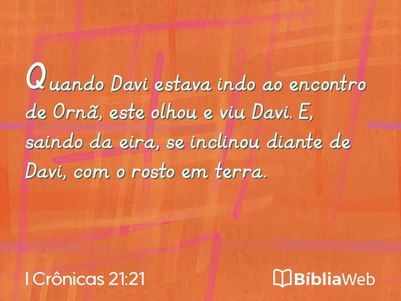 I Crônicas 21:21 em imagem para compartilhar