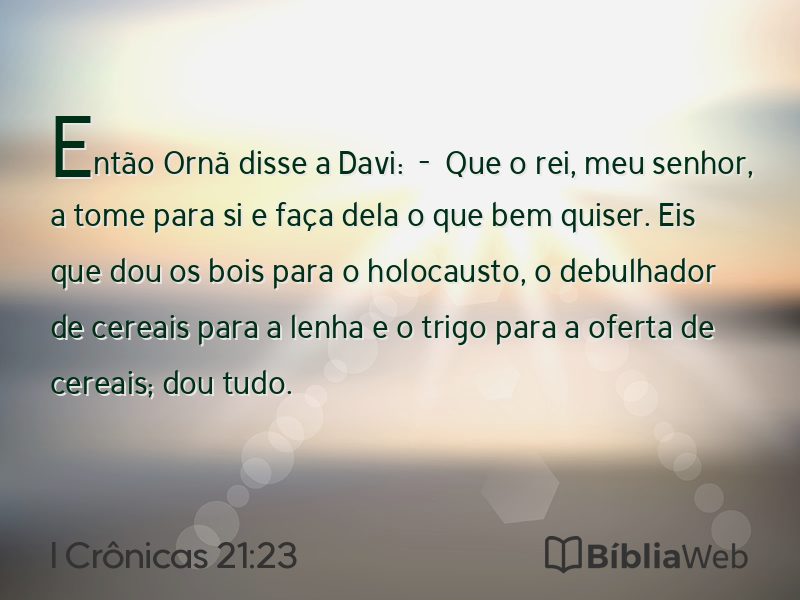 I Crônicas 21:23 em imagem para compartilhar