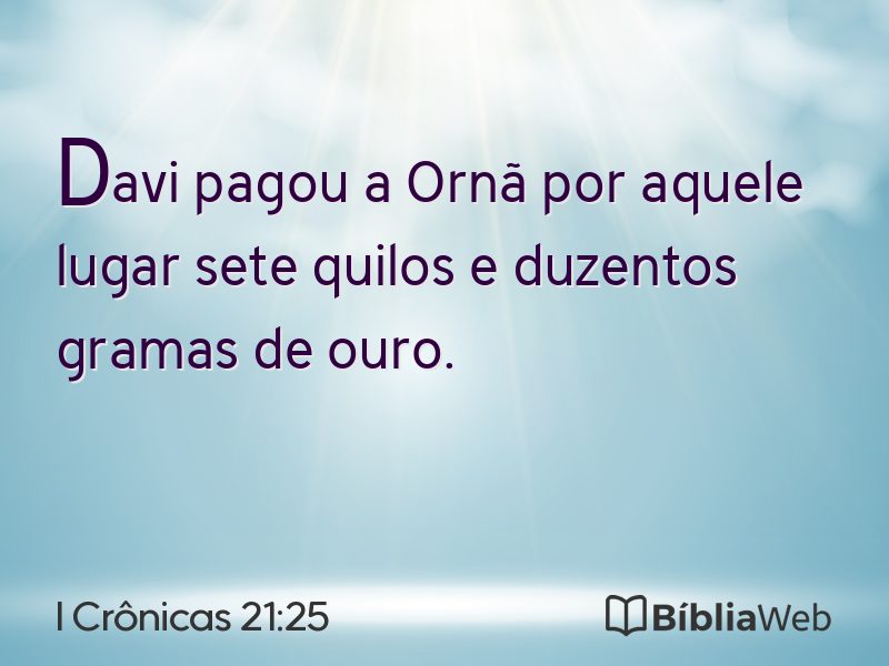 I Crônicas 21:25 em imagem para compartilhar