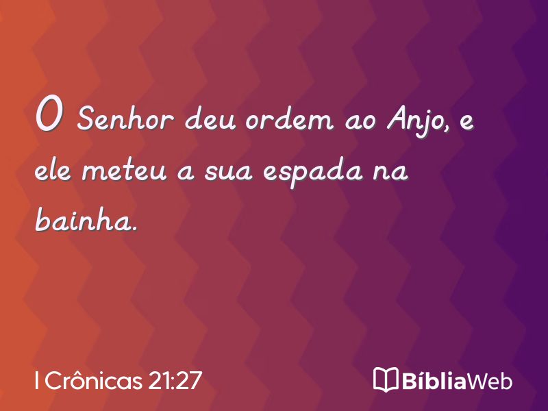 I Crônicas 21:27 em imagem para compartilhar