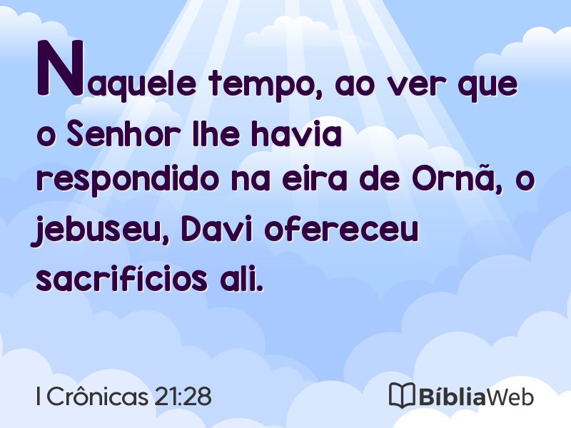 I Crônicas 21:28 em imagem para compartilhar