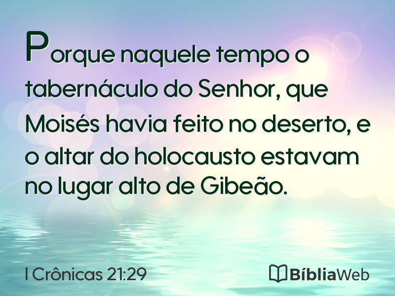 I Crônicas 21:29 em imagem para compartilhar