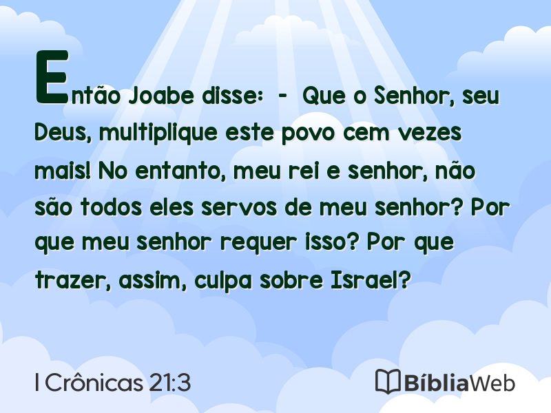 I Crônicas 21:3 em imagem para compartilhar