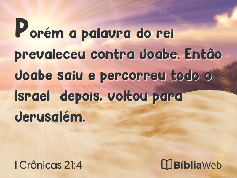 I Crônicas 21:4 em imagem para compartilhar