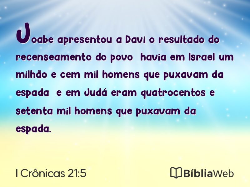 I Crônicas 21:5 em imagem para compartilhar