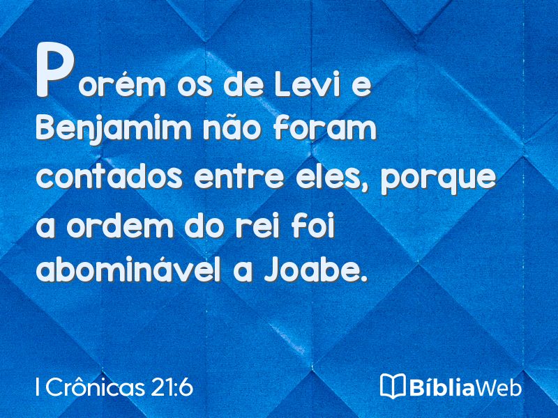 I Crônicas 21:6 em imagem para compartilhar