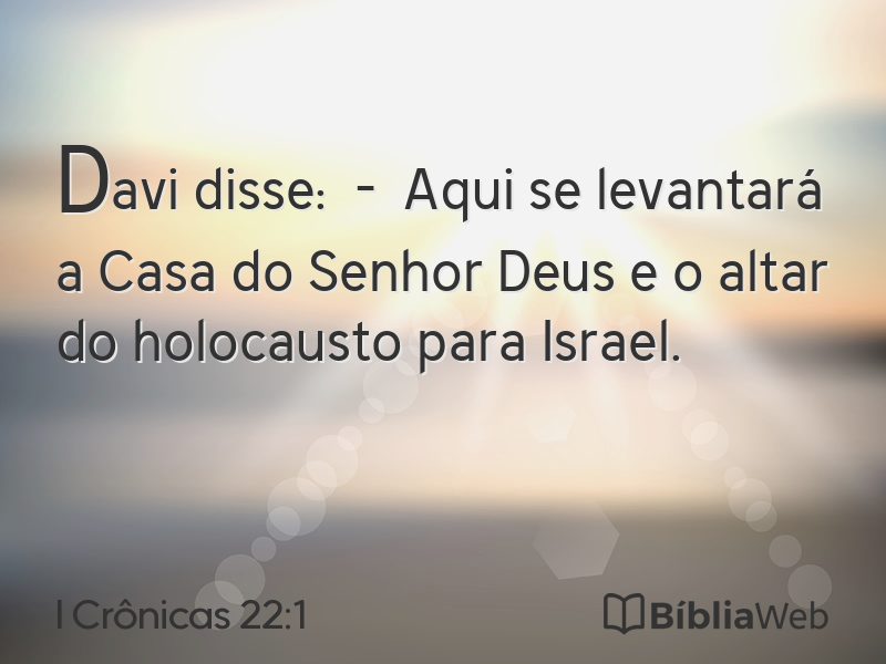 I Crônicas 22:1 em imagem para compartilhar