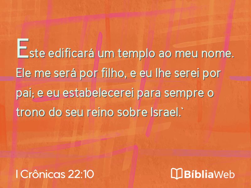 I Crônicas 22:10 em imagem para compartilhar