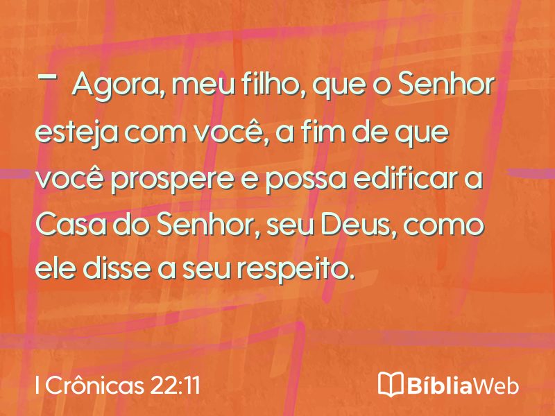 I Crônicas 22:11 em imagem para compartilhar