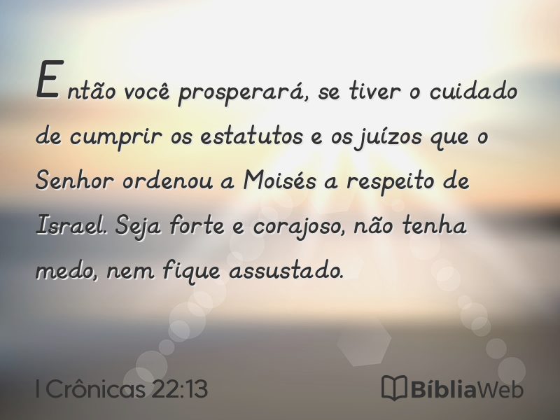 I Crônicas 22:13 em imagem para compartilhar