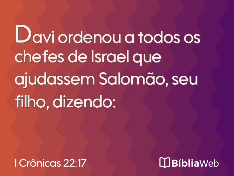 I Crônicas 22:17 em imagem para compartilhar