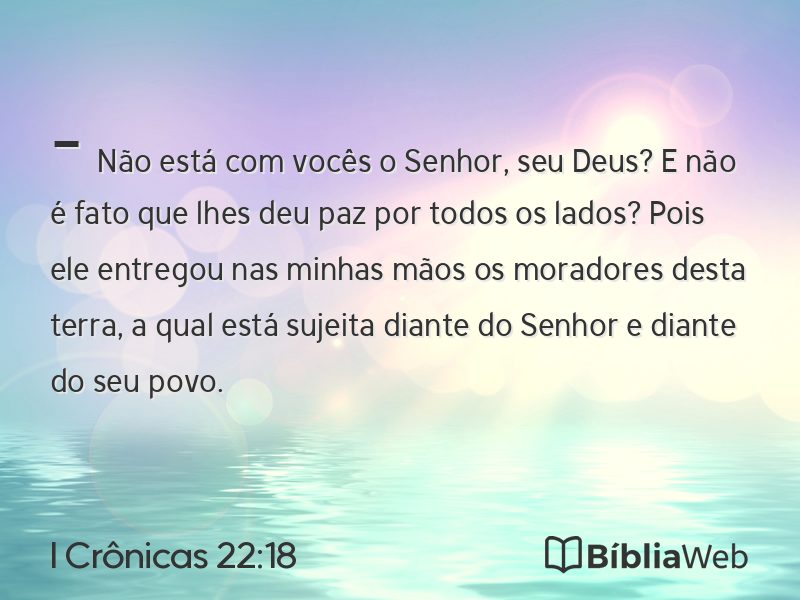 I Crônicas 22:18 em imagem para compartilhar