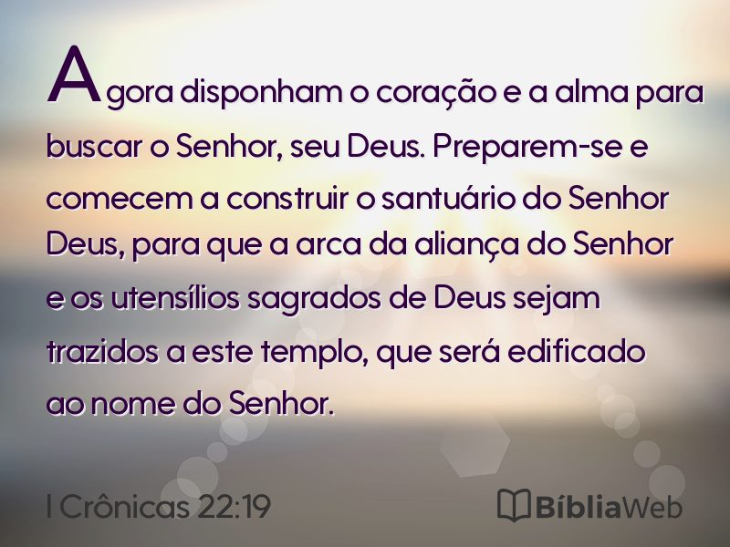 I Crônicas 22:19 em imagem para compartilhar