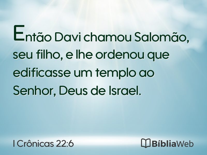 I Crônicas 22:6 em imagem para compartilhar