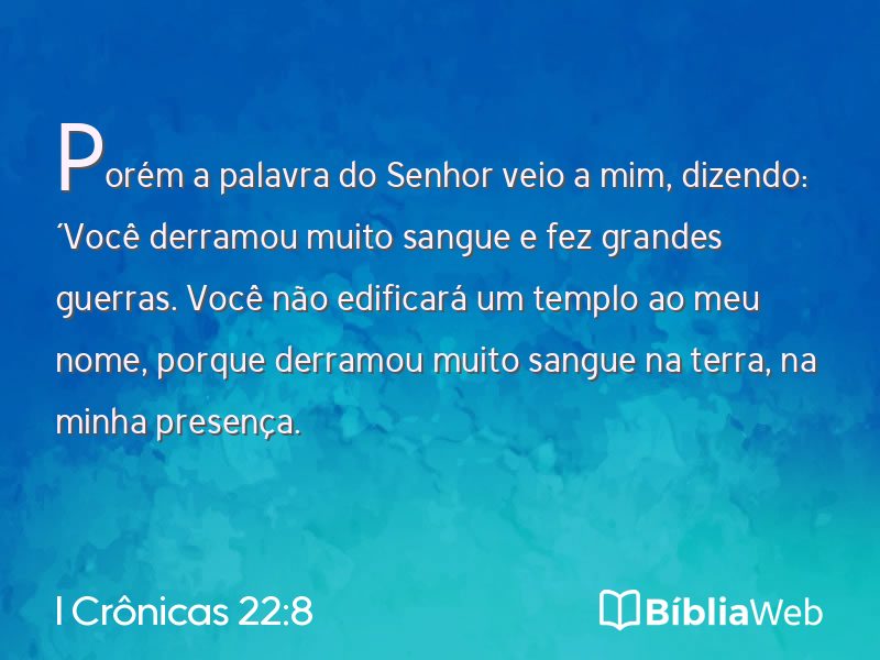 I Crônicas 22:8 em imagem para compartilhar