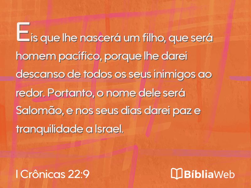 I Crônicas 22:9 em imagem para compartilhar