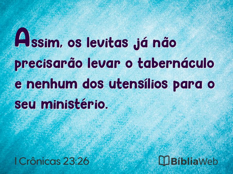 I Crônicas 23:26 em imagem para compartilhar