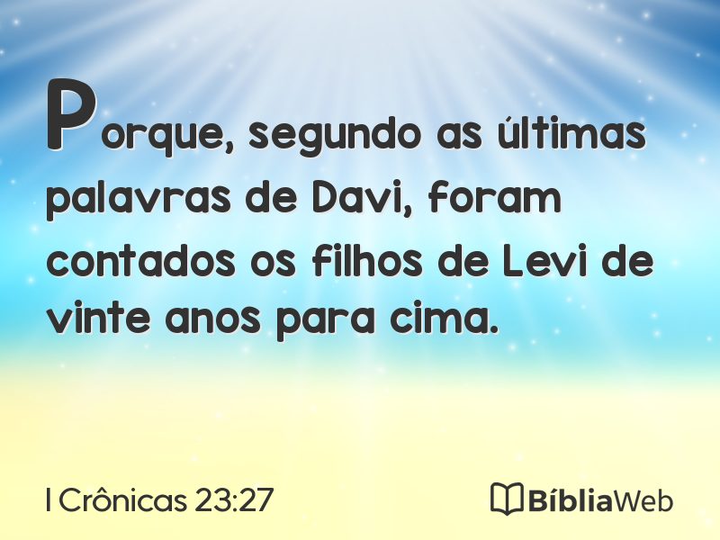 I Crônicas 23:27 em imagem para compartilhar