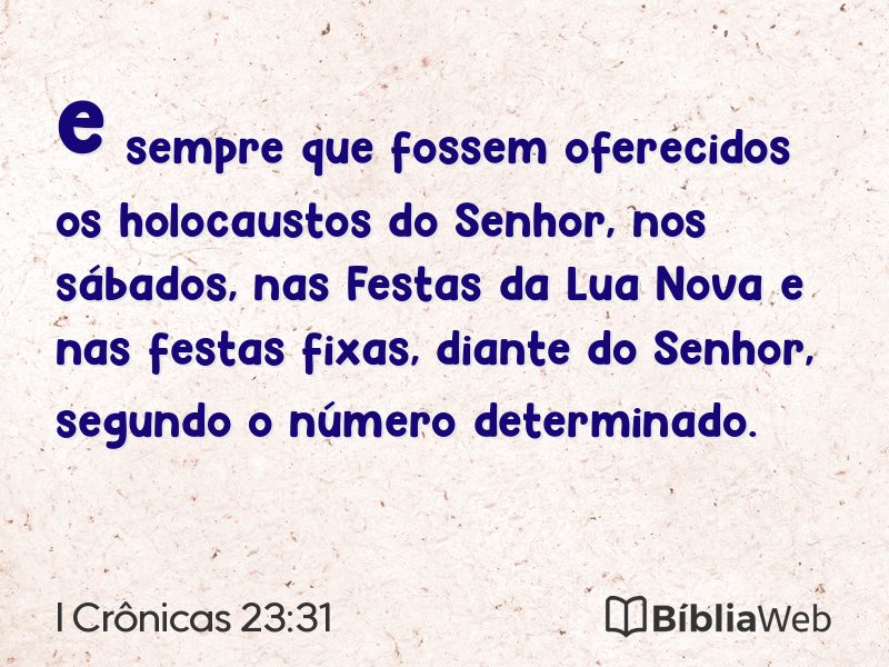 I Crônicas 23:31 em imagem para compartilhar