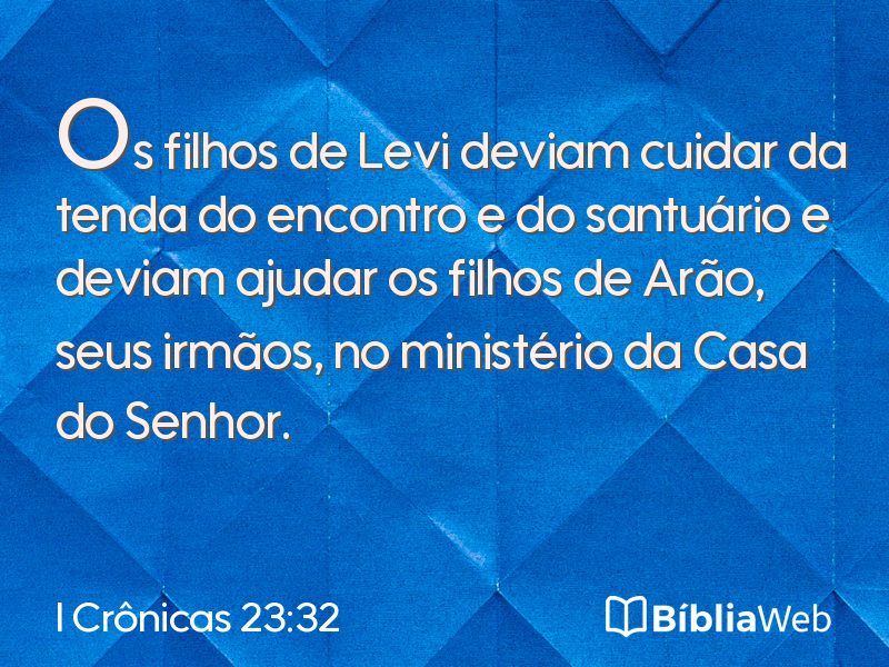 I Crônicas 23:32 em imagem para compartilhar