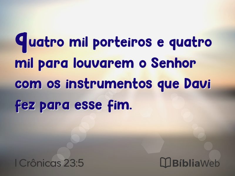 I Crônicas 23:5 em imagem para compartilhar