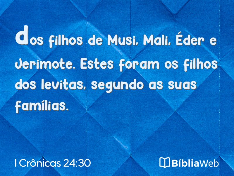 I Crônicas 24:30 em imagem para compartilhar