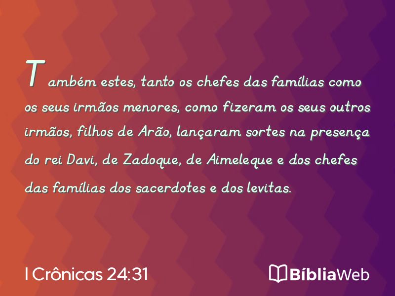 I Crônicas 24:31 em imagem para compartilhar