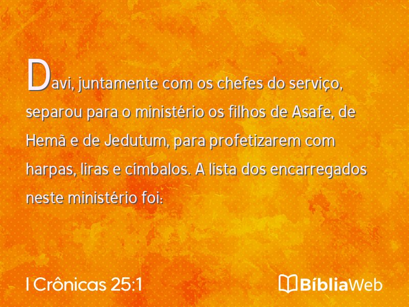 I Crônicas 25:1 em imagem para compartilhar