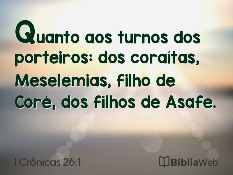 I Crônicas 26:1 em imagem para compartilhar