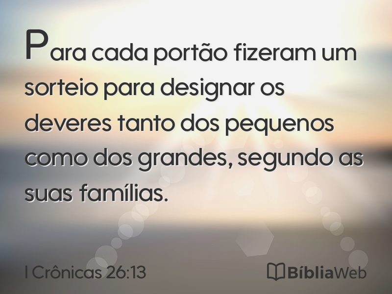 I Crônicas 26:13 em imagem para compartilhar