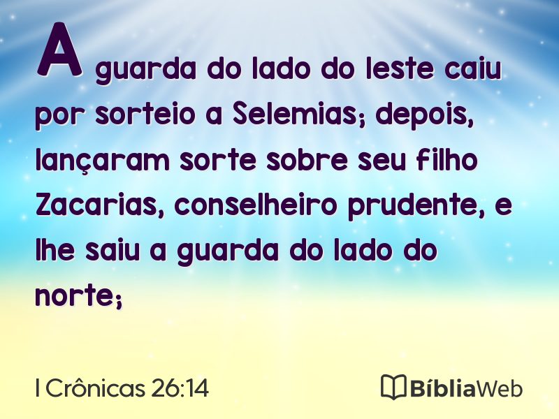 I Crônicas 26:14 em imagem para compartilhar
