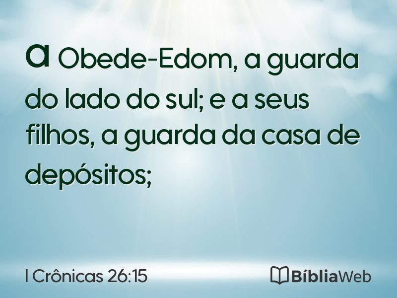 I Crônicas 26:15 em imagem para compartilhar