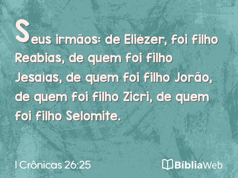 I Crônicas 26:25 em imagem para compartilhar
