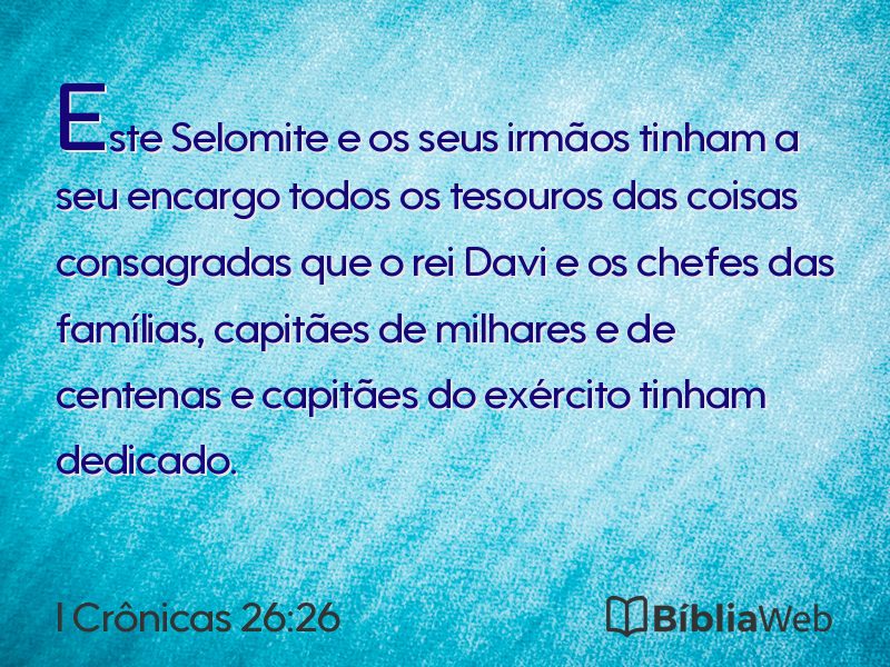 I Crônicas 26:26 em imagem para compartilhar