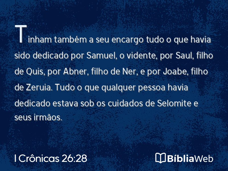 I Crônicas 26:28 em imagem para compartilhar
