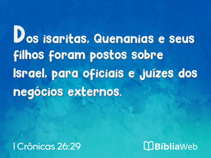 I Crônicas 26:29 em imagem para compartilhar
