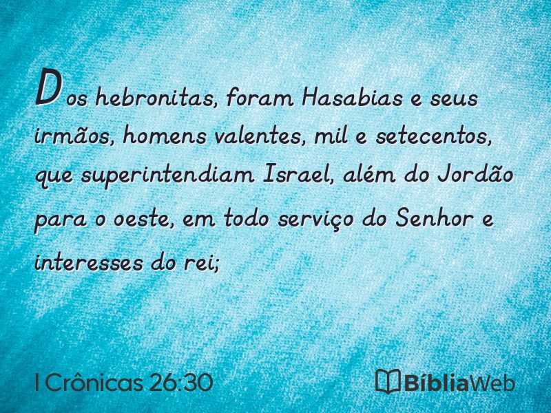 I Crônicas 26:30 em imagem para compartilhar