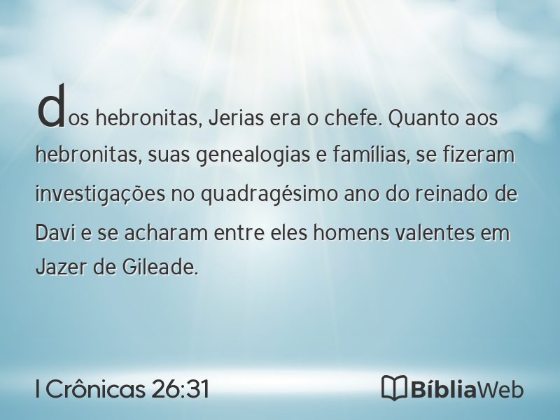 I Crônicas 26:31 em imagem para compartilhar