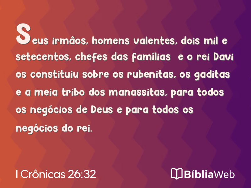 I Crônicas 26:32 em imagem para compartilhar