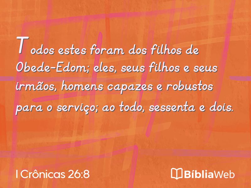 I Crônicas 26:8 em imagem para compartilhar