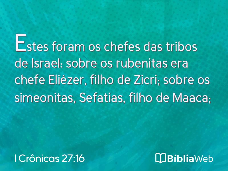 I Crônicas 27:16 em imagem para compartilhar