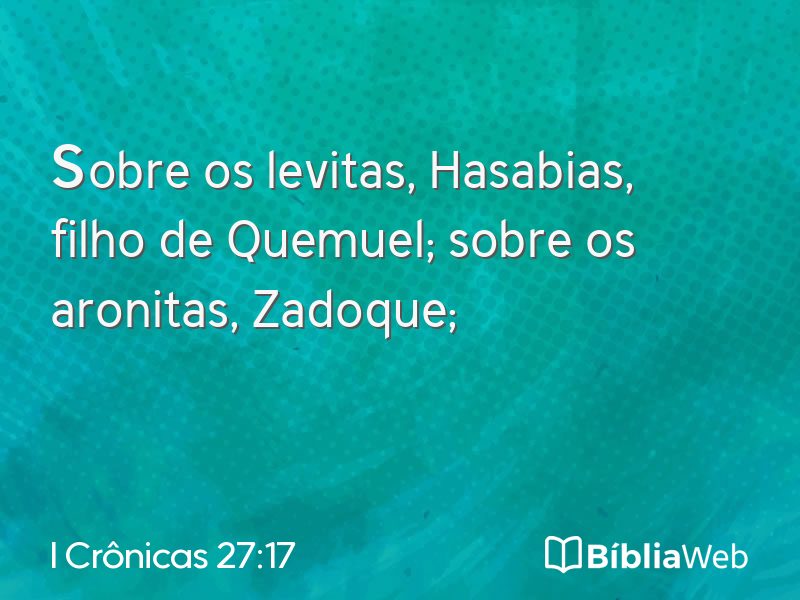 I Crônicas 27:17 em imagem para compartilhar