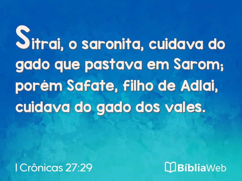 I Crônicas 27:29 em imagem para compartilhar